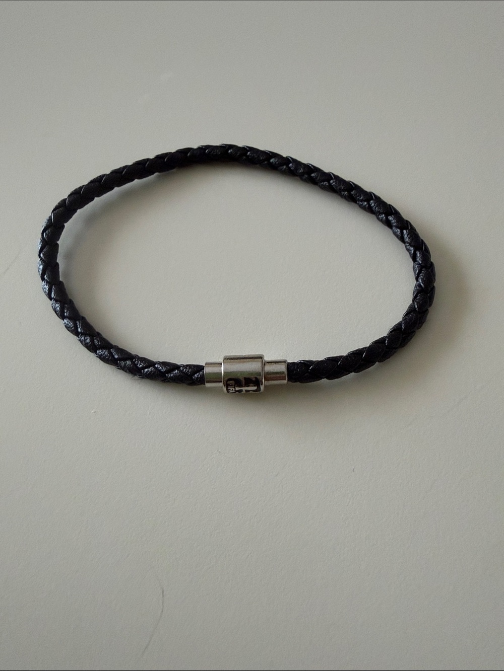 FIFA OFFICIAL Braided Leather Bracelet with Silver Magnetic Clasp